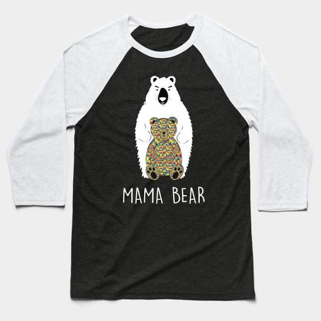 Bear TShirt Mama Autism Shirt Mother's Day Gift Baseball T-Shirt by ChristianCrecenzio